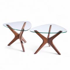 Adrian Pearsall Adrian Pearsall for Craft Associates Mid Century Walnut Jacks Side Table Pair - 4417771