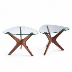 Adrian Pearsall Adrian Pearsall for Craft Associates Mid Century Walnut Jacks Side Table Pair - 4417772
