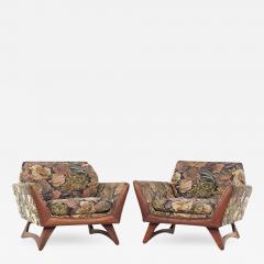 Adrian Pearsall Adrian Pearsall for Craft Associates Mid Century Walnut Lounge Chairs Pair - 3688909