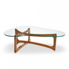 Adrian Pearsall Adrian Pearsall for Craft Associates Mid Century Walnut and Glass Coffee Table - 4528067