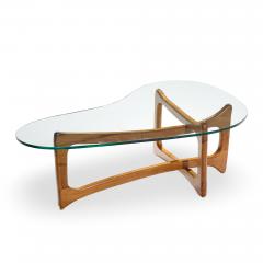 Adrian Pearsall Adrian Pearsall for Craft Associates Mid Century Walnut and Glass Coffee Table - 4528069
