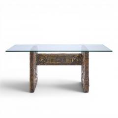 Adrian Pearsall Adrian Pearsall for Craft Associates Midcentury Brutalist Glass Top Dining Table - 4615822