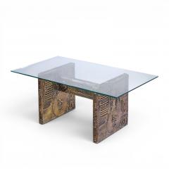 Adrian Pearsall Adrian Pearsall for Craft Associates Midcentury Brutalist Glass Top Dining Table - 4615828