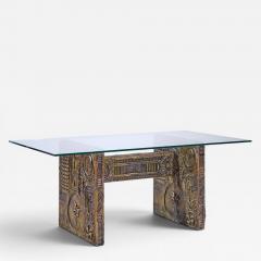 Adrian Pearsall Adrian Pearsall for Craft Associates Midcentury Brutalist Glass Top Dining Table - 4615918