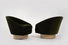 Adrian Pearsall Adrian Pearsall for Craft Associates Swivel Chairs in Olive Velvet C 1950s - 3728885