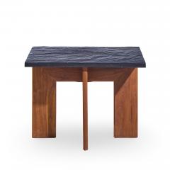 Adrian Pearsall Adrian Pearsall for Craft Associates Walnut and Slate Top Side Tables Pair - 4480203