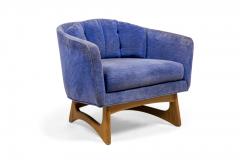 Adrian Pearsall Adrian Pearsall for Craft AssociatesWalnut and Velour Curved Back Armchairs - 2791951