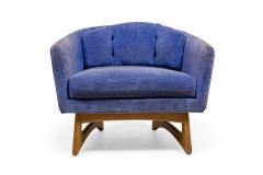 Adrian Pearsall Adrian Pearsall for Craft AssociatesWalnut and Velour Curved Back Armchairs - 2791953