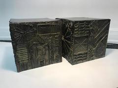 Adrian Pearsall Amazing Pair of Adrian Pearsall Brutalist Cube Shaped End or Side Tables - 452703