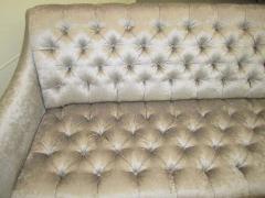 Adrian Pearsall Amazing Regency Modern Silver Grey Velvet Tufted Sofa Mid Century Modern - 1796232