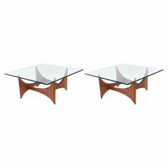 Adrian Pearsall American Modern Pair of Walnut and Glass Low Tables by Adrian Pearsall - 4171576