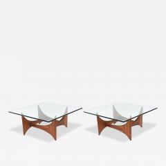 Adrian Pearsall American Modern Pair of Walnut and Glass Low Tables by Adrian Pearsall - 4710458