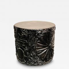 Adrian Pearsall BRUTALIST BLACK RESIN ADRIAN PEARSALL DRUM TABLE - 4101994