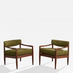Adrian Pearsall Lounge Chairs with Walnut Fabric USA 1950s - 4767744