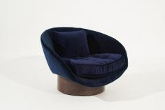 Adrian Pearsall Low Profile Lounge Chair in Navy Alpaca Velvet by Adrian Pearsall C 1950s - 3560373