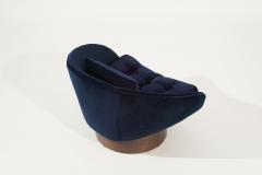 Adrian Pearsall Low Profile Lounge Chair in Navy Alpaca Velvet by Adrian Pearsall C 1950s - 3560374