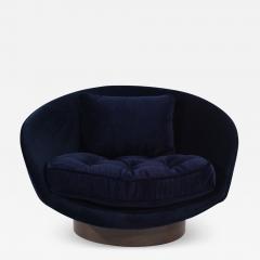 Adrian Pearsall Low Profile Lounge Chair in Navy Alpaca Velvet by Adrian Pearsall C 1950s - 3562807