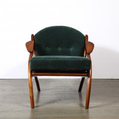 Adrian Pearsall Mid Century 2249 C Lounge Chair in Walnut Viridian Velvet by Adrian Pearsall - 4566512