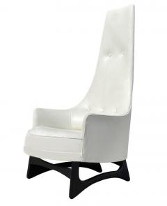 Adrian Pearsall Mid Century Modern High Back Lounge Chair in White Naugahyde by Adrian Pearsall - 2011781