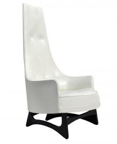 Adrian Pearsall Mid Century Modern High Back Lounge Chair in White Naugahyde by Adrian Pearsall - 2011790