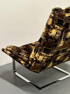 Adrian Pearsall Mid Century Modern Lounge Chair Adrian Pearsall Style American Chrome 1950s - 2814929
