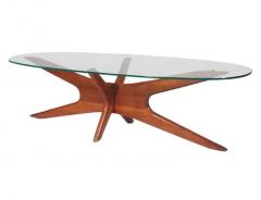 Adrian Pearsall Mid Century Modern Oval Walnut and Glass Cocktail Table by Adrian Pearsall - 3617189