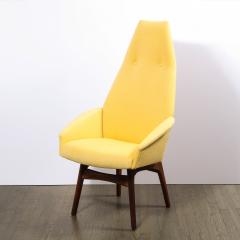 Adrian Pearsall Mid Century Walnut Back Chair in Yellow Loro Piana Cashmere by Adrian Pearsall - 2050199