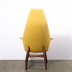 Adrian Pearsall Mid Century Walnut Back Chair in Yellow Loro Piana Cashmere by Adrian Pearsall - 2050205