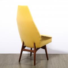 Adrian Pearsall Mid Century Walnut Back Chair in Yellow Loro Piana Cashmere by Adrian Pearsall - 2050207