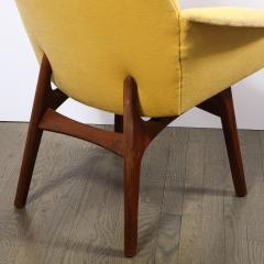 Adrian Pearsall Mid Century Walnut Back Chair in Yellow Loro Piana Cashmere by Adrian Pearsall - 2050290