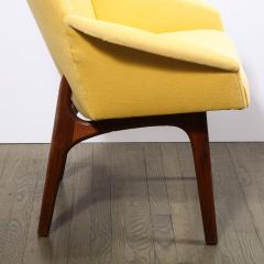 Adrian Pearsall Mid Century Walnut Back Chair in Yellow Loro Piana Cashmere by Adrian Pearsall - 2050317