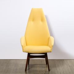 Adrian Pearsall Mid Century Walnut Back Chair in Yellow Loro Piana Cashmere by Adrian Pearsall - 2050336