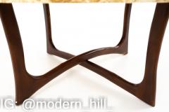 Adrian Pearsall Mid Century Walnut and Travertine Top Coffee Table - 1868484