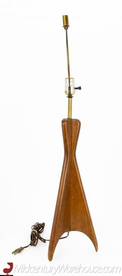 Adrian Pearsall Modeline Adrian Pearsall Style Mid Century Walnut Rocket Table Lamp - 2579607