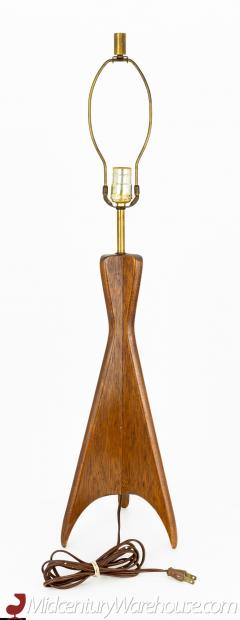 Adrian Pearsall Modeline Adrian Pearsall Style Mid Century Walnut Rocket Table Lamp - 2579609