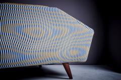 Adrian Pearsall Newly upholstered Adrian Pearsall Gondola Sofa in custom fabric USA 1960s - 3512112