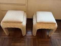 Adrian Pearsall PAIR OF SPLIT REED WATERFALL DESIGN STOOLS BY ADRIAN PEARSALL - 2882576