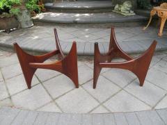 Adrian Pearsall Pair Adrian Pearsall Sculptural Walnut Triangular Side End Table Mid Century - 1020376
