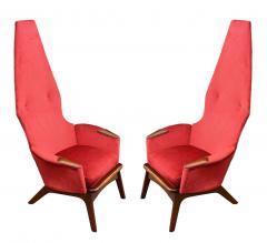 Adrian Pearsall Pair Mid Century Modern Sculptural High Back Lounge Chairs by Adrian Pearsall - 2058957