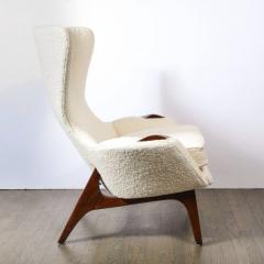 Adrian Pearsall Pair of Adrian Pearsall Wing High Back Chairs with Hand Rubbed Walnut - 2660426