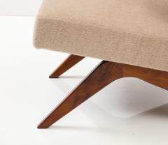 Adrian Pearsall Pair of Walnut Sculptural Lounge Chairs in Taupe Wool Mohair by Pierre Frey - 3210517