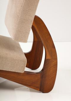 Adrian Pearsall Pair of Walnut Sculptural Lounge Chairs in Taupe Wool Mohair by Pierre Frey - 3210570