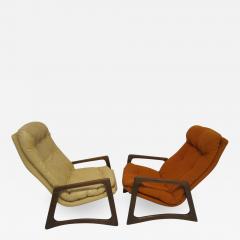 Adrian Pearsall Sculptural Pair of Adrian Pearsall Walnut Lounge Chairs Mid Century Modern - 1318789