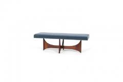 Adrian Pearsall Sculptural Walnut Bench in Blue Mohair - 1185946