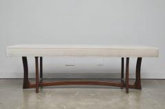 Adrian Pearsall Sculptural Walnut Bench with Cream Upholstery Adrian Pearsall - 700115