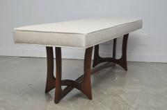 Adrian Pearsall Sculptural Walnut Bench with Cream Upholstery Adrian Pearsall - 700117