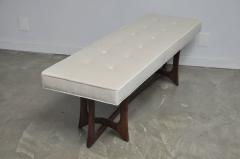 Adrian Pearsall Sculptural Walnut Bench with Cream Upholstery Adrian Pearsall - 700120