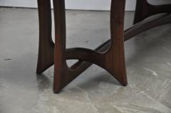 Adrian Pearsall Sculptural Walnut Bench with Cream Upholstery Adrian Pearsall - 700121