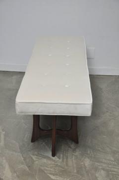 Adrian Pearsall Sculptural Walnut Bench with Cream Upholstery Adrian Pearsall - 700124