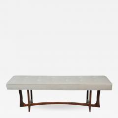 Adrian Pearsall Sculptural Walnut Bench with Cream Upholstery Adrian Pearsall - 701329